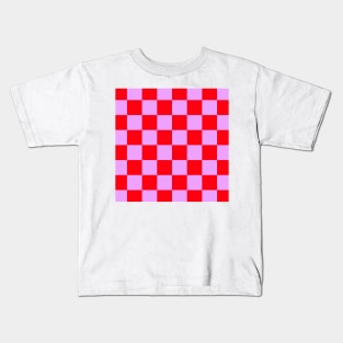 Checked pattern - checkboard in red and purple Kids T-Shirt